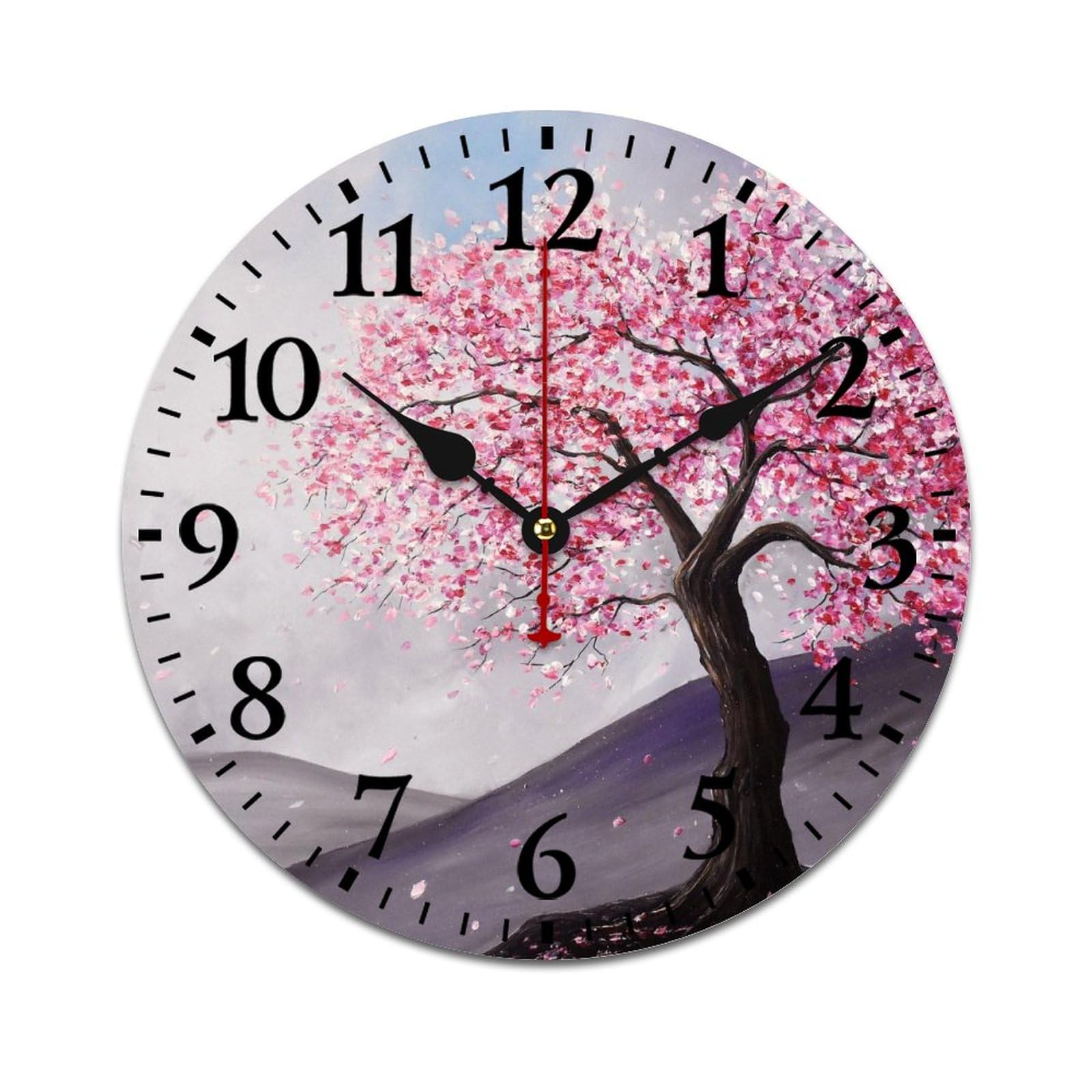 Amazon.co.jp: あいのにじょ 桜 花柄 (117) 円形掛け時計 木製