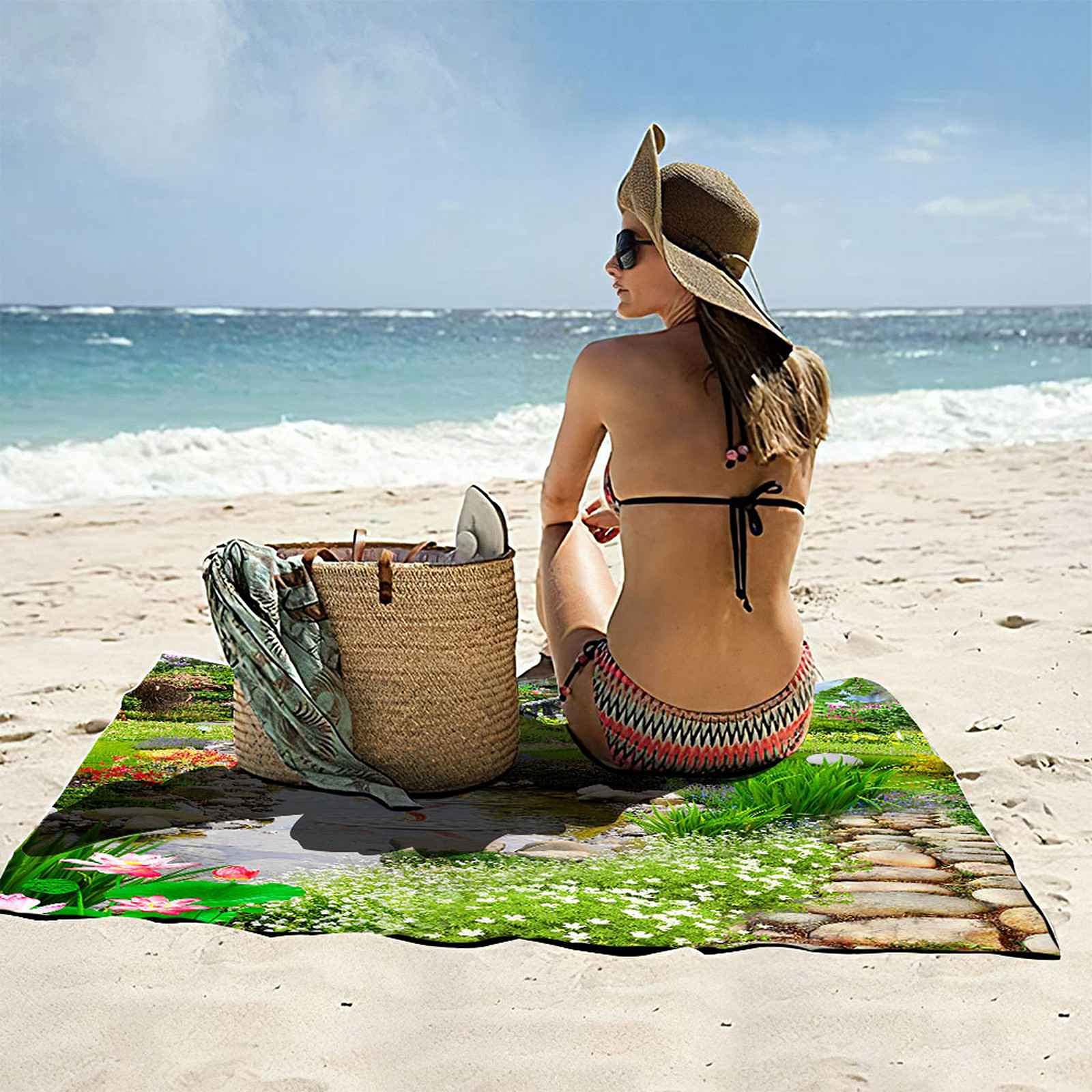 Telo Da Mare 3D Ponte Degli Animali Stampato Asciugamano Da Spiaggia 150x200cm Asciugamano Microfibra Grande Antisabbia Leggero Telo Mare Per Sport Piscina Viaggi In Famiglia Vacanze