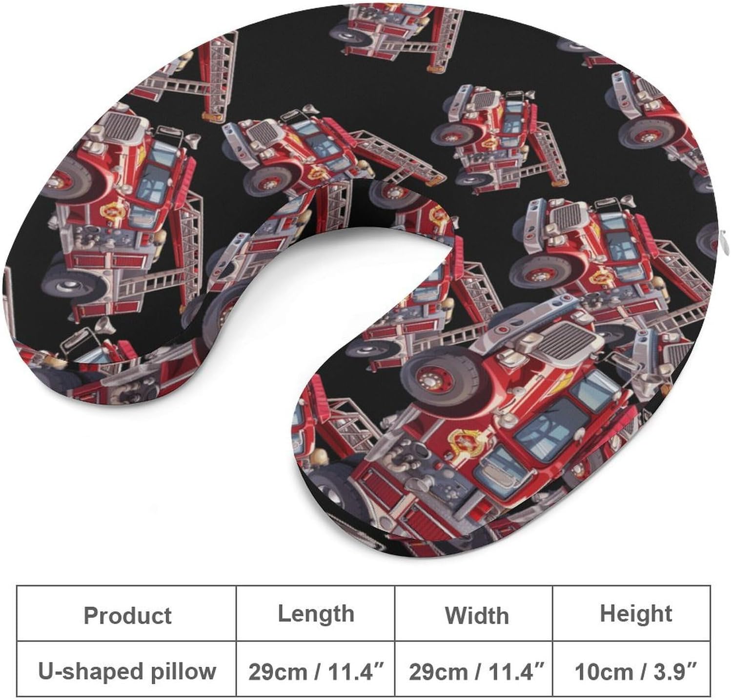 Firetruck Travel Pillow U Shape Neck Pillow Washable Pillowcase for Sleeping Chair