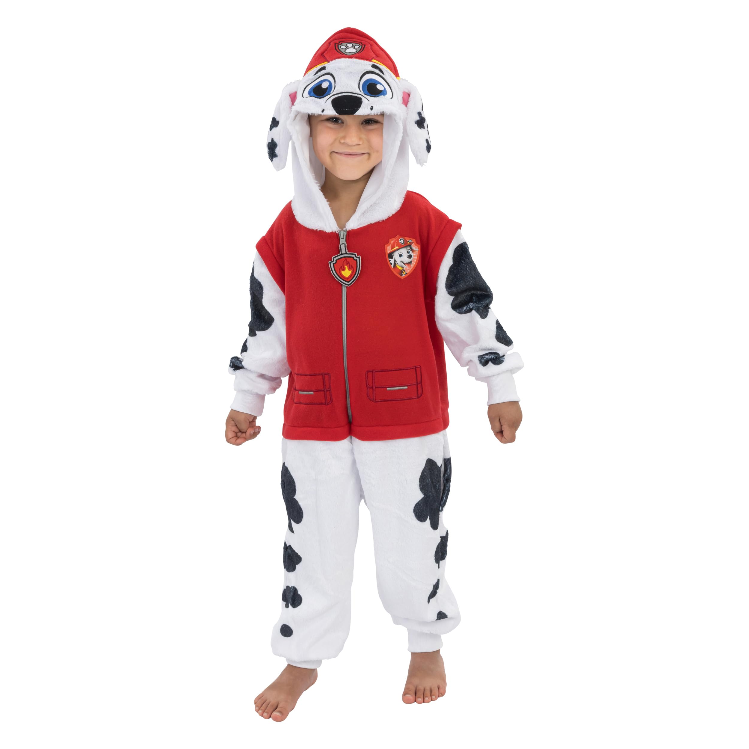Chaks - kombinezon dla dzieci Marshall, puszysty onesie | Oficjalny kombinezon Paw Patrol z kapturem i uszami, kostium i strój na co dzień oraz na karnawał