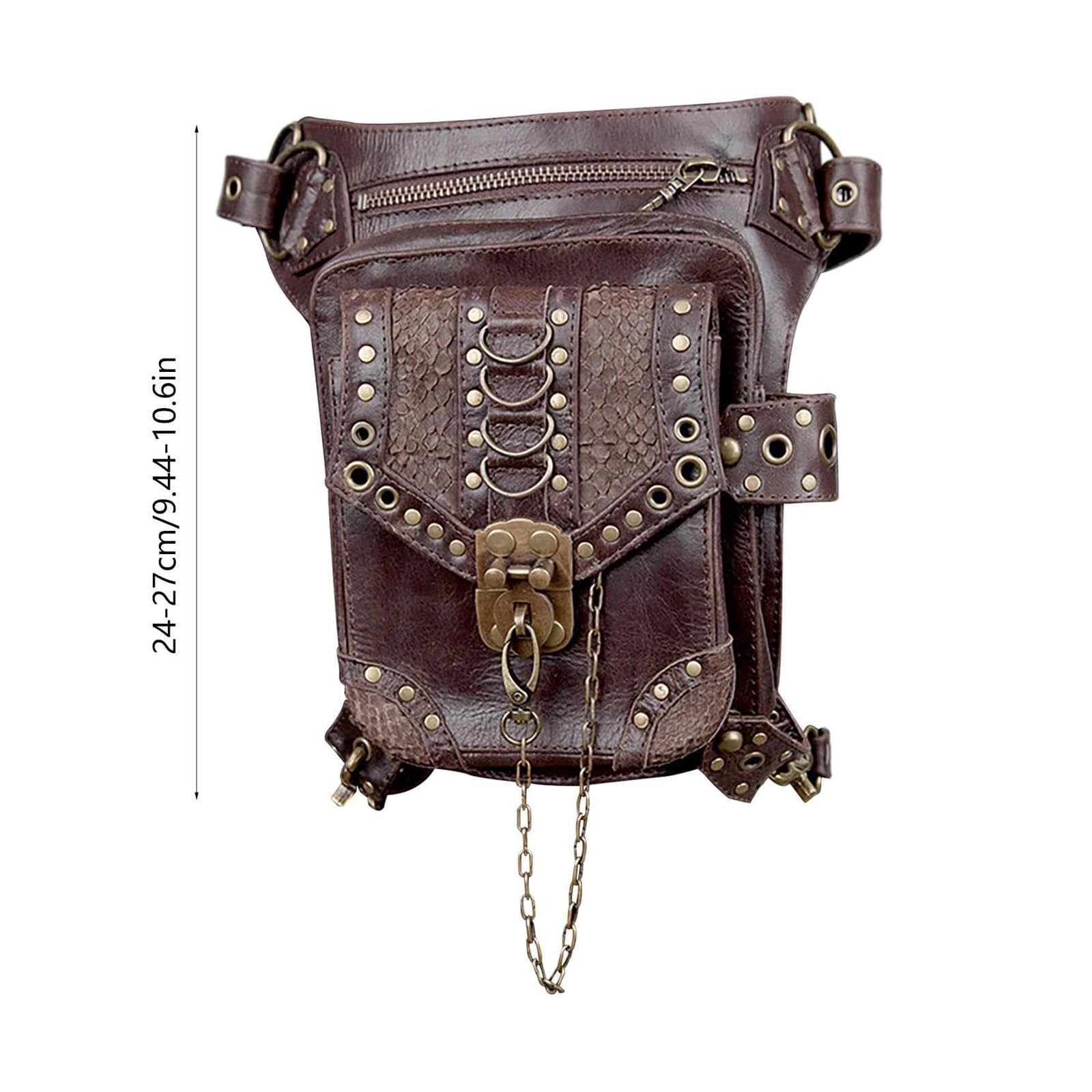 Średniowieczna torba na pasek, vintage, skórzana, steampunkowa, na talię, na nogi, steampunk, na podróż, wędrówki, dla dziewcząt, kobiet, mężczyzn