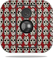 Vista 358 de MightySkins - Skin de fibra de carbono para cámara Blink XT para exteriores, chips dorados, acabado de fibra de carbono texturizado, protector