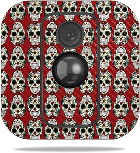 Miniatura 358 de MightySkins - Skin de fibra de carbono para cámara Blink XT para exteriores, chips dorados, acabado de fibra de carbono texturizado, protector