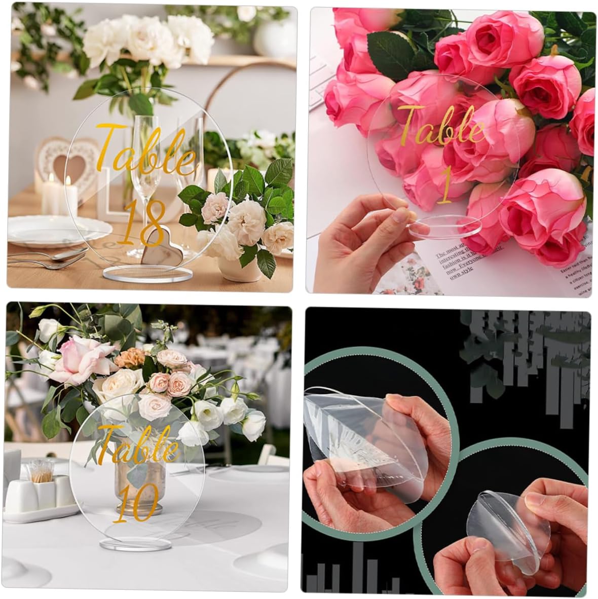 ABOOFAN 15 Sets Boho Wedding Decor Acrylic Place Cards Wedding Table Numbers Reusable Seating Cards for Banquet