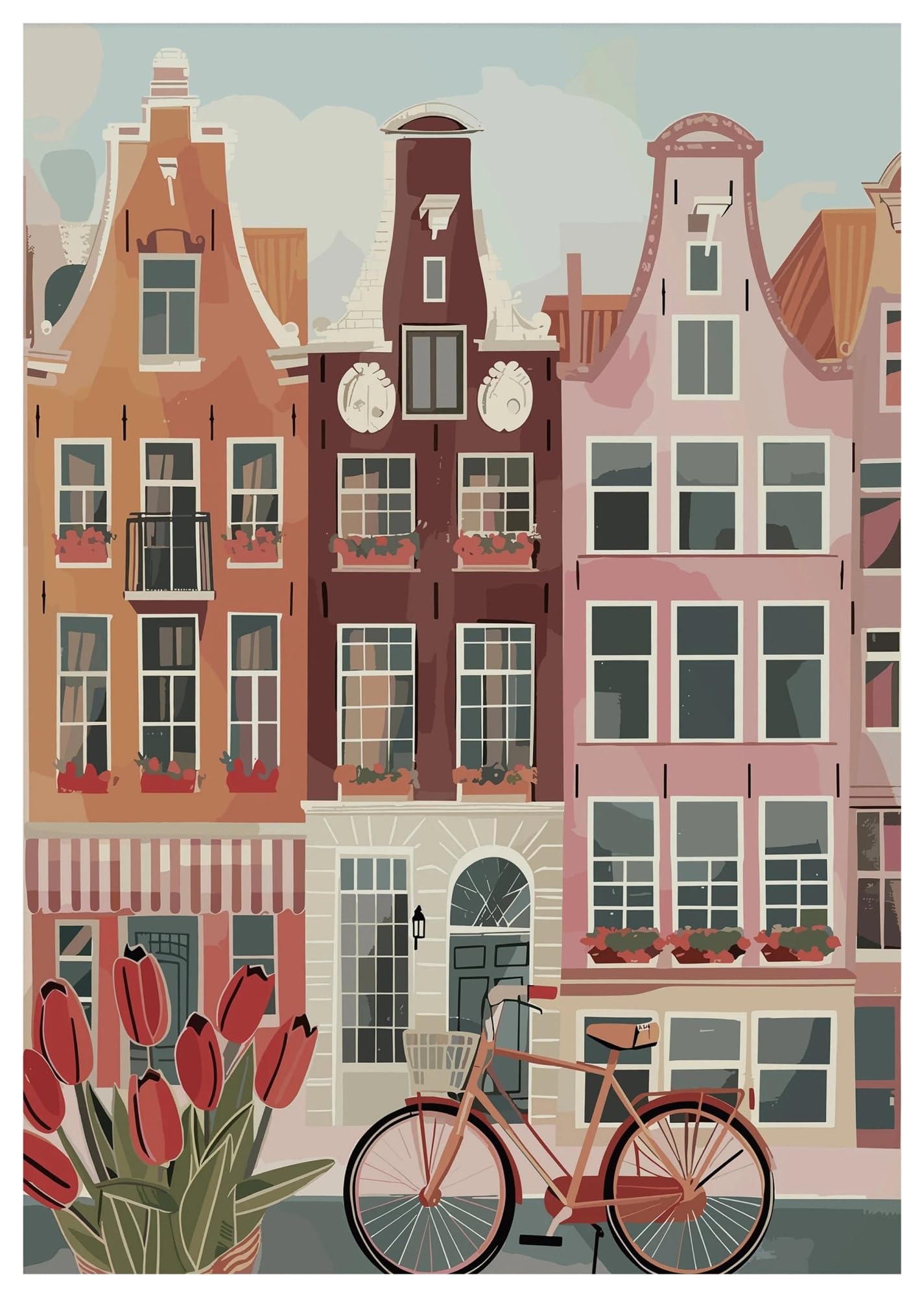 Affiche de voyage vintage pour un salon épuré | Tableau mural moderne 40x50cm