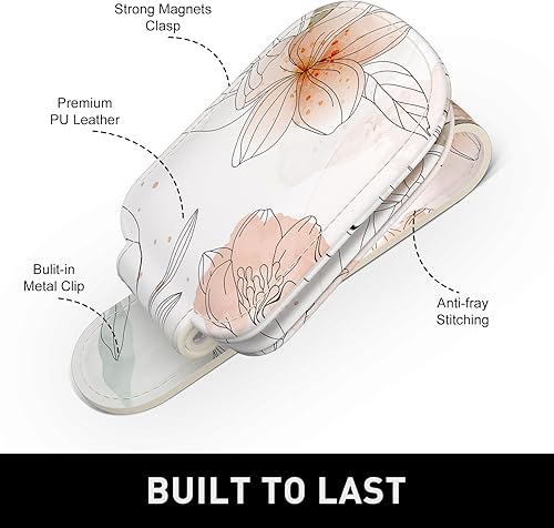 Miniatura 2 de Soporte para lentes de sol para visera de automóvil, soporte magnético de cuero para lentes de sol para automóvil, clip para colgar lentes de sol,