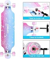CLYCTIP Longboard Skateboard 8 rétegű juhar kezdőknek felnőtteknek cruiser 3