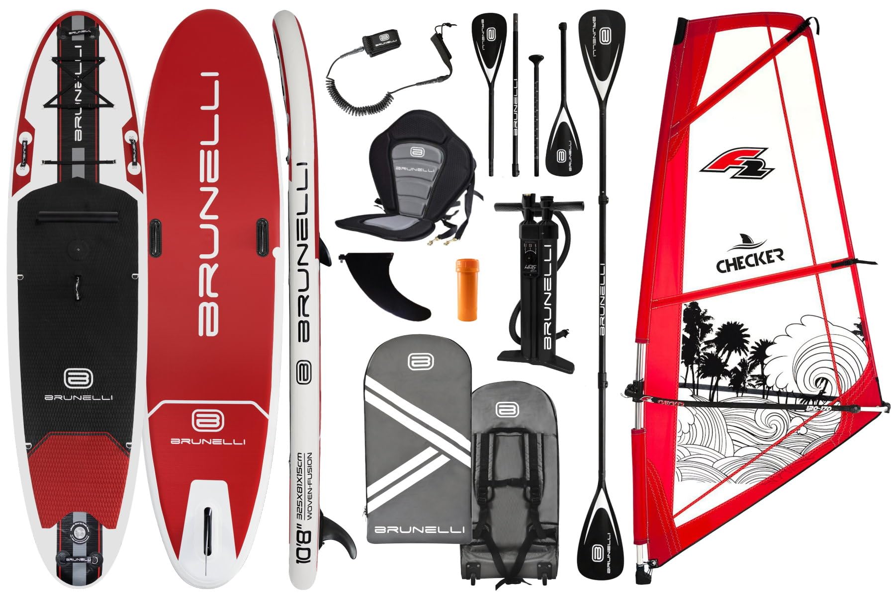 BRUNELLI 10.8 Windsurf Woven - Tabla de surf hinchable de doble capa, 4,5 m²