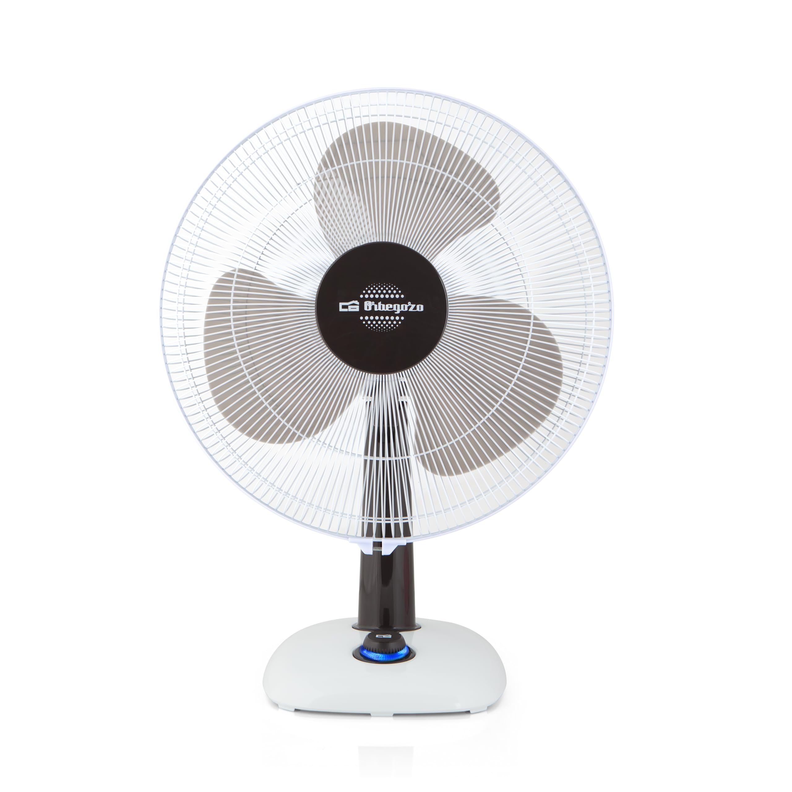 Orbegozo TF 0133, Ventilador de sobremesa, oscilante, 3 velocidades, diámetro hélice 30 cm, asa, 40 W, asa de transporte y rejilla de seguridad, piloto luminoso LED, color blanco
