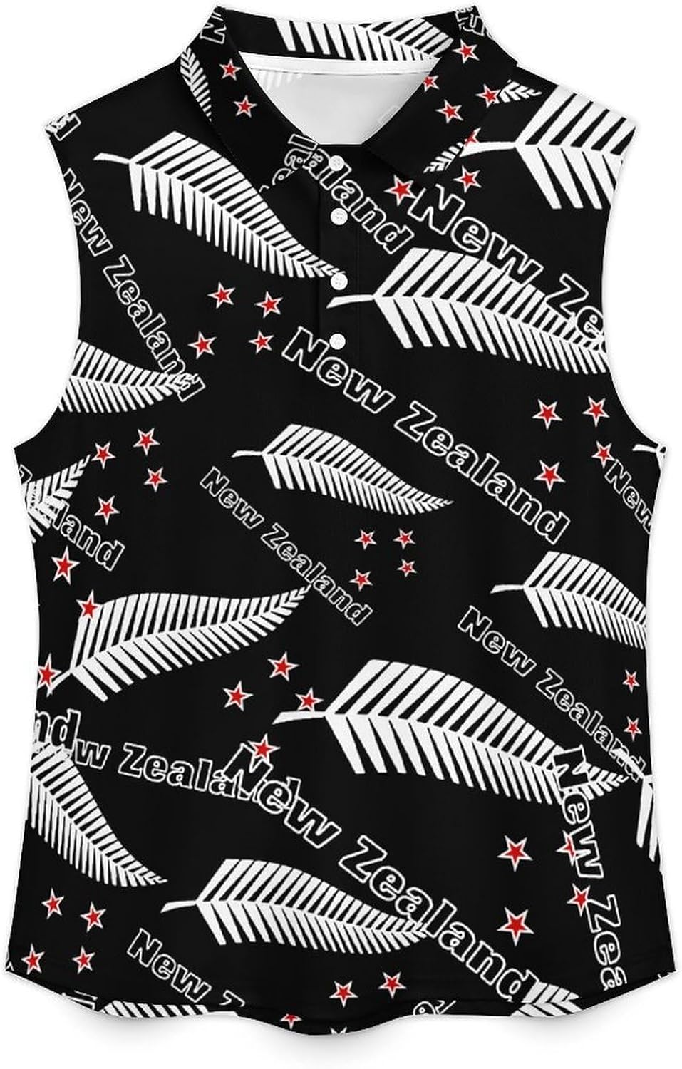 New Zealand Maori Fern Women's Golf Shirt Sleeveless Polo Shirts Tank Tops Blouses Tennis T-Shirts Casual