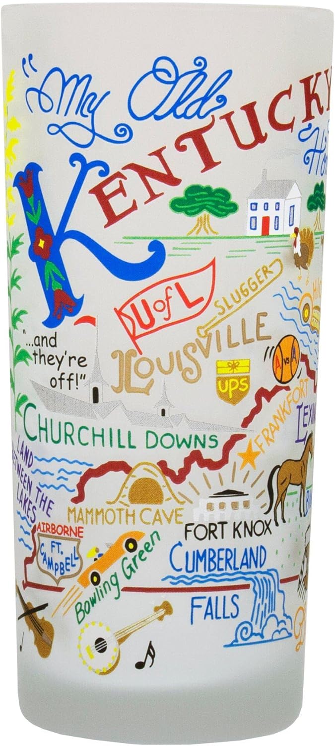 Catstudio Drinking Glass, Arkansas Frosted Glass Cup for Kitchen, Drinking Glasses, 15oz Dishwasher Safe Tumbler for Arkansas Lovers