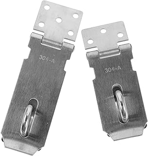 BUTIFULSIC 2pcs Stainless Steel Lock Plate Heavy Duty Padlock Outdoor Gate Lock Door Chain Lock Heavy Duty Shed Hasp Latch Shed Lock Shed Door Latch with Lock Buckle The Fence Accessories