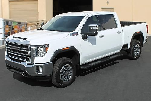 Miniatura 5 de Raptor Series Estribos escalones de 6 pulgadas estilo OEM, aluminio negro, compatible con nueva carrocería doble cabina 2019-2025 Silverado Sierra