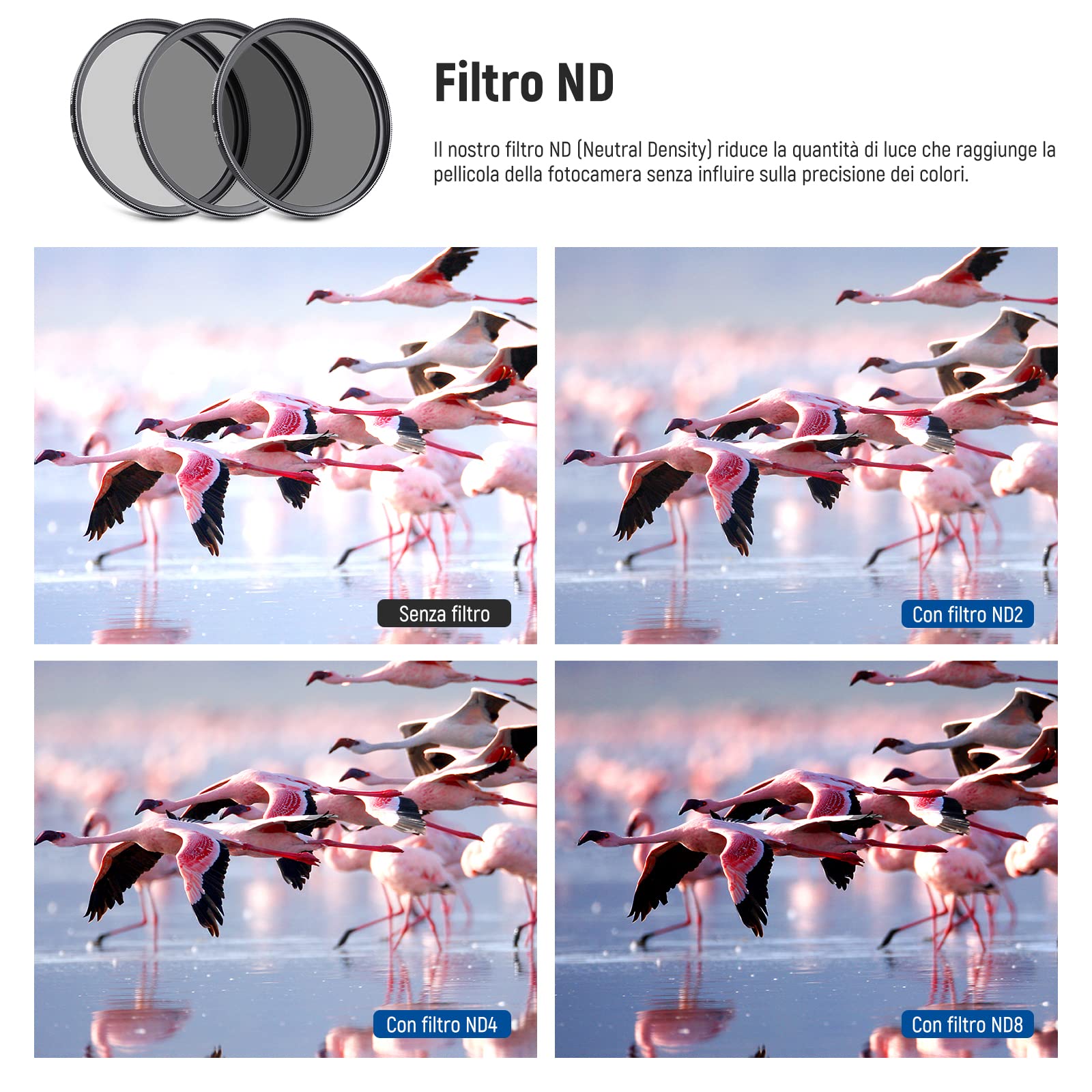 NEEWER Set di Lenti e Filtri da 52mm: Grandangolo/2,2X Teleobiettivo Aggiuntivo per Obiettivo APS-C 18mm-85mm, (+1+2+4+10) Close Up Macro/ND/UV/CPL/FLD per Obiettivi con Filettatura ⌀52mm