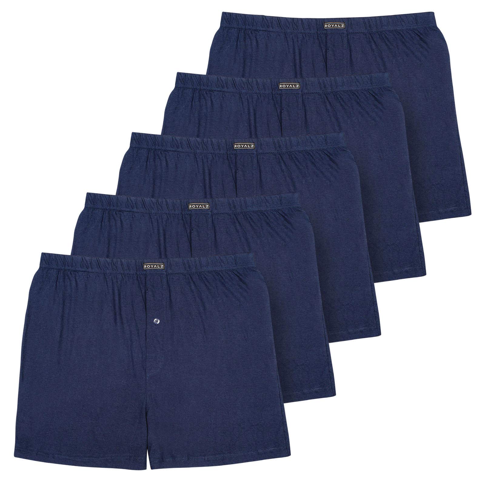 ROYALZ Boxer Hommes Americain Style Lot de 10 Calecons Plaid Blue