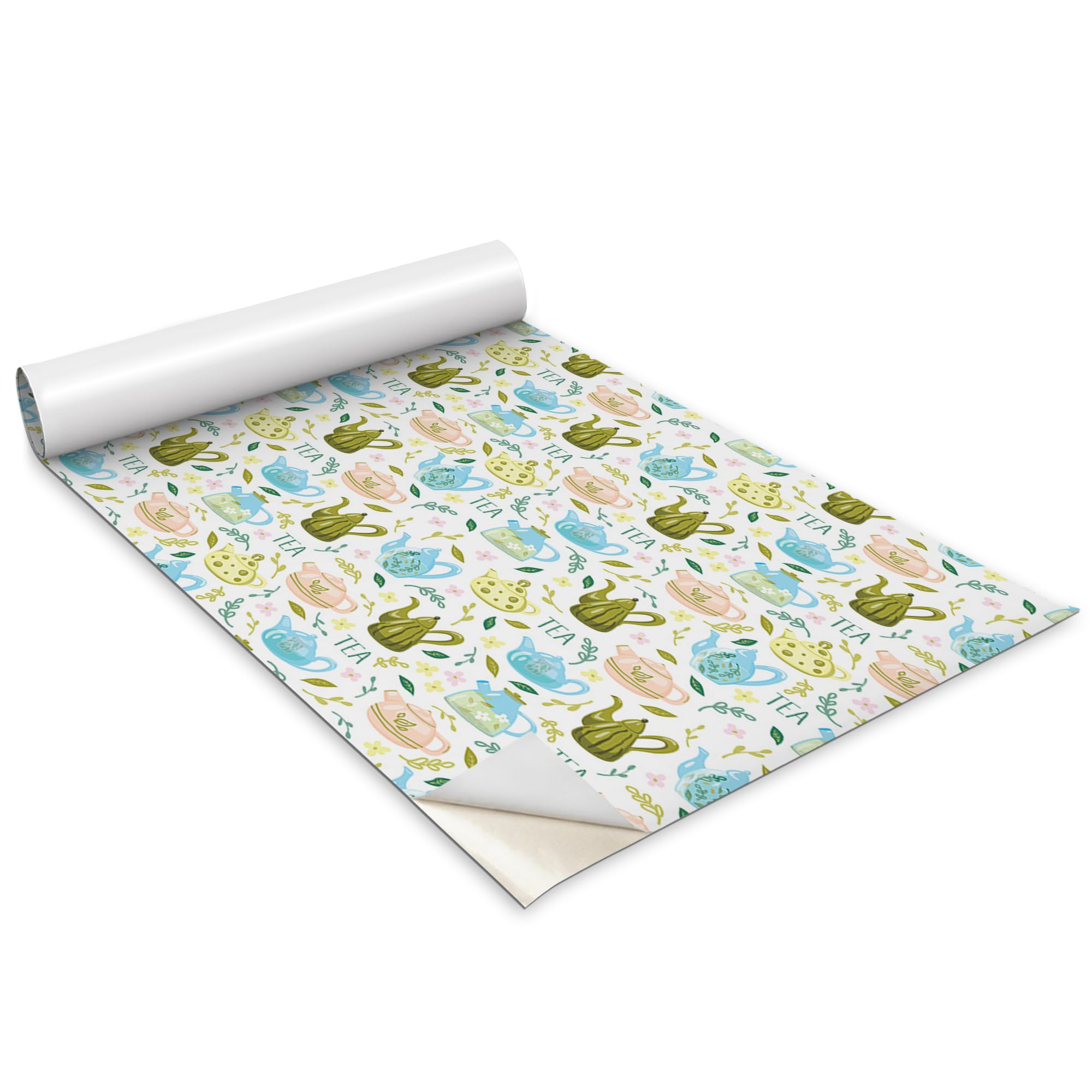 Papel pintado mate tetera 100x50 cm vinilo autoadhesivo para cocina y muebles