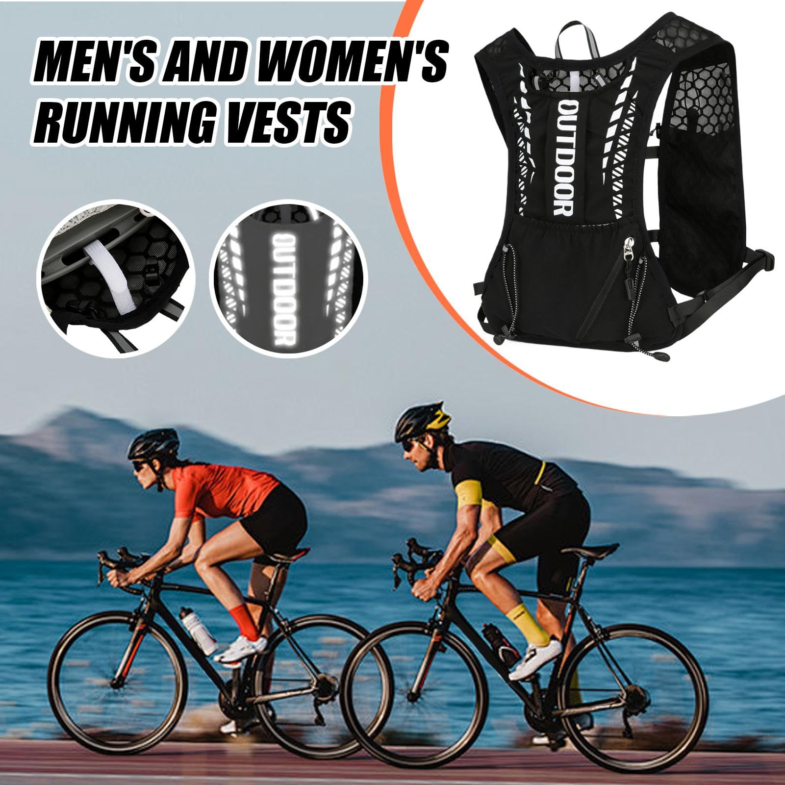 Gilet de course pour les femmes, gilet en cours d'exécution | Sac à eau du pack d'hydratation - Réflexion, réglable, équipement sportif pour l'entraînement au gymnase Jogging Randonnée à pied de la ra