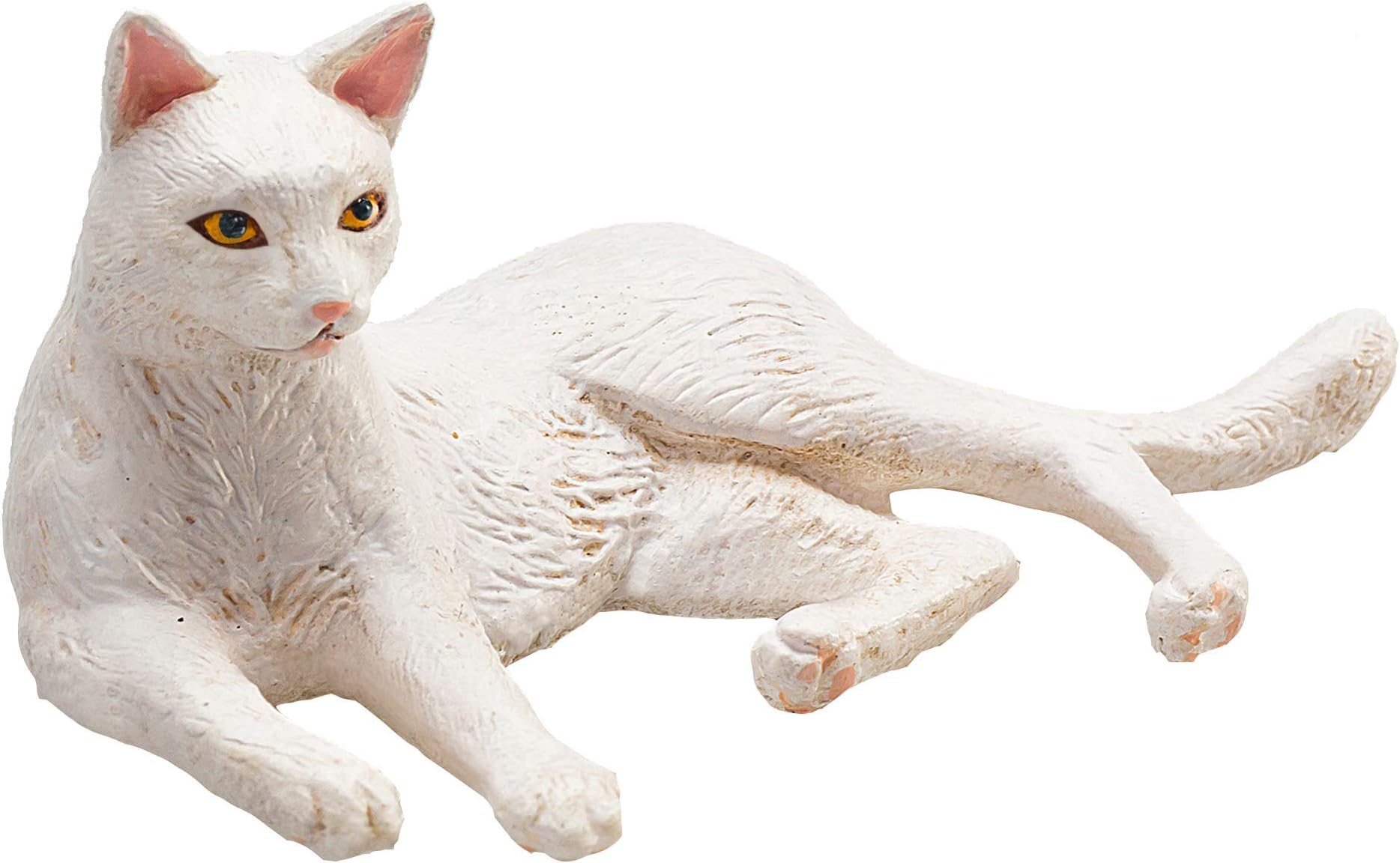 Cat Lying White | Pet Farm Animal Model Toy Figure | Pet Paradise Collection | True to Life & Highly Detailed | Designed in UK