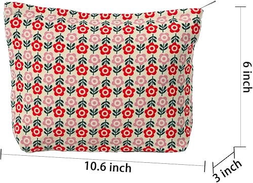 Miniatura 4 de MHDGG Bolsa de maquillaje para mujer, bolsa de cosméticos floral de gran capacidad, bolsas de maquillaje, bolsas de maquillaje para mujer, bolsos de