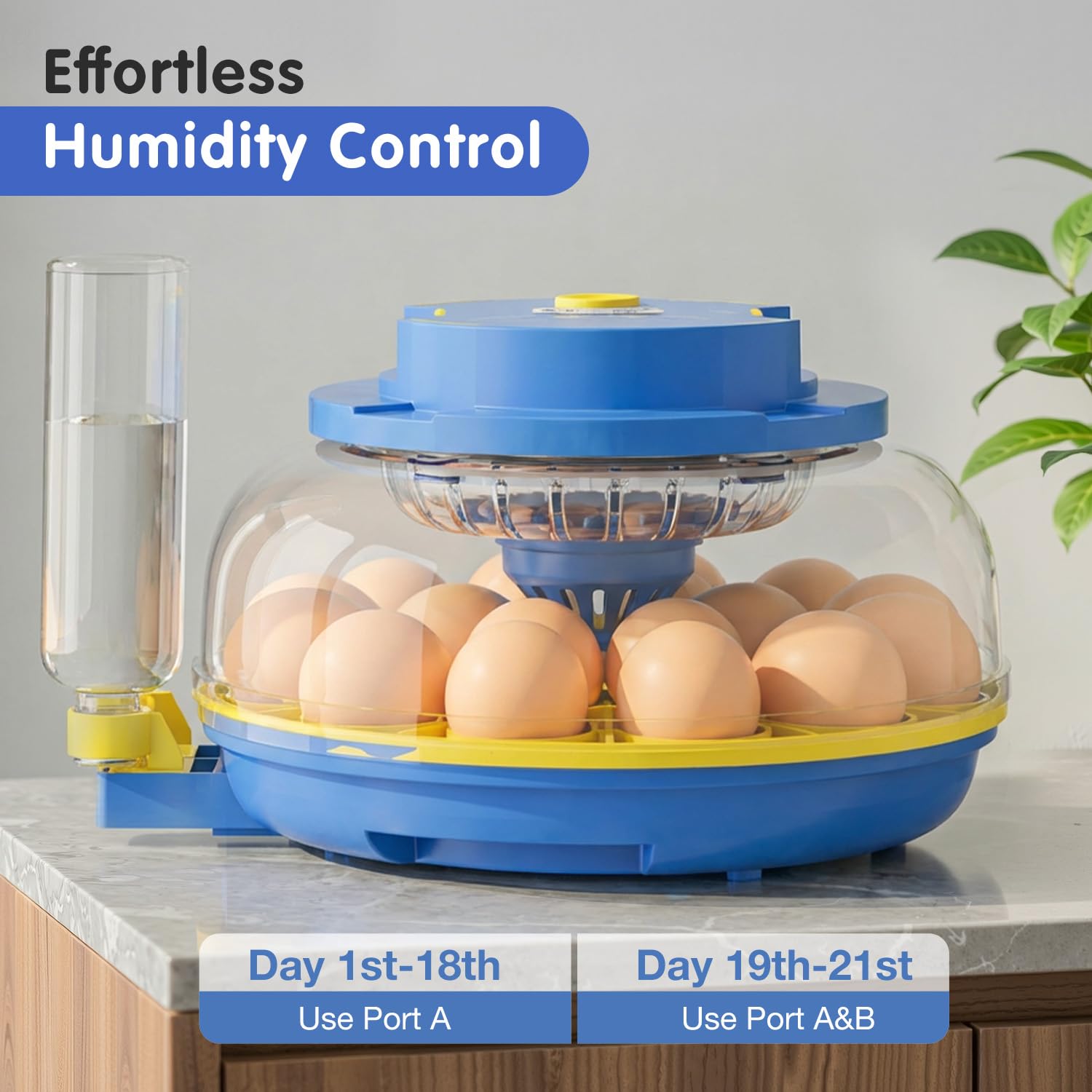 Chicken Egg Incubators for Hatching Eggs, 18 Egg Incubator with Automatic Egg Turning, Digital Control, 2 Egg Trays, Candler & Automatic Water Refill for Chicken Quail Duck Turkey Goose Bird