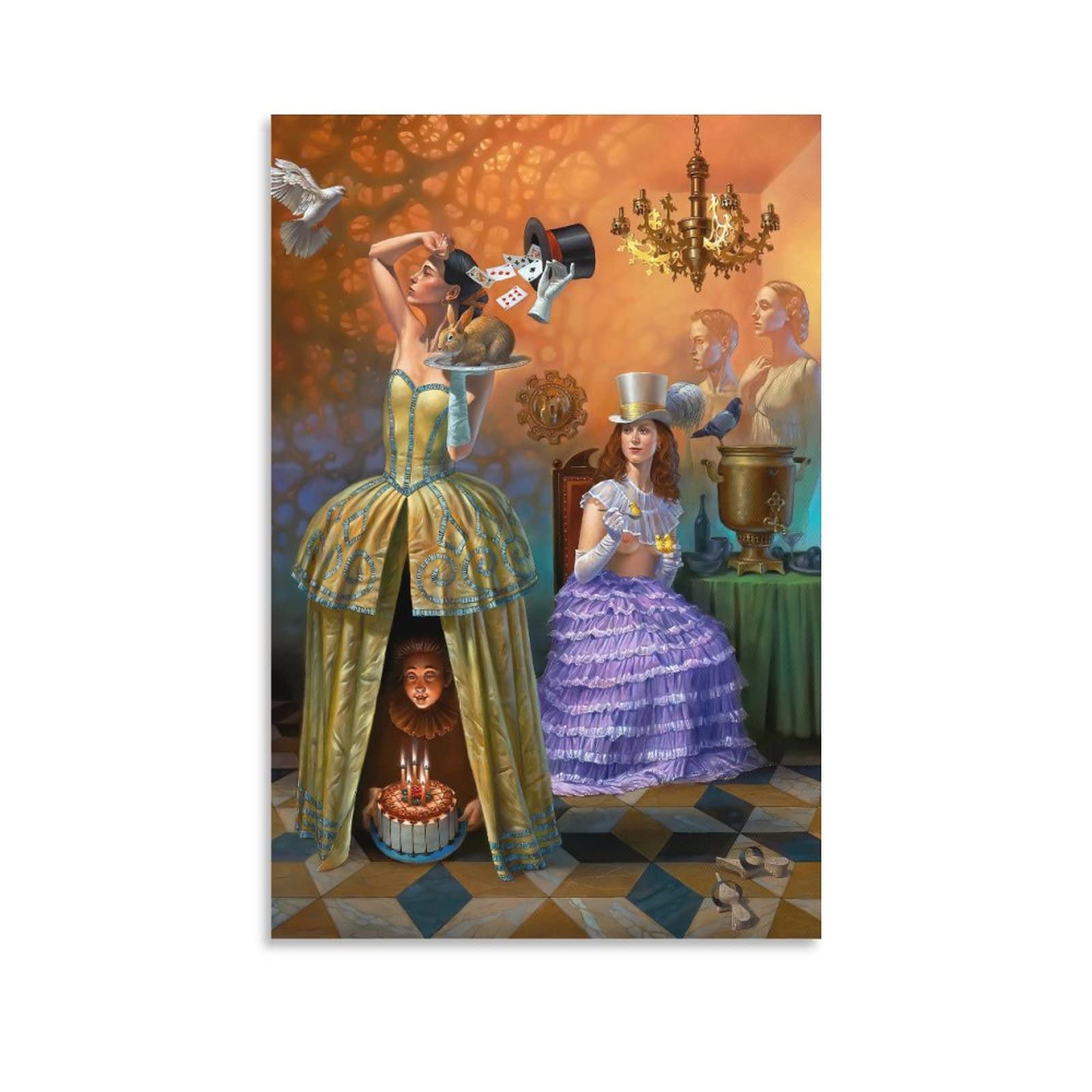 AQORD Michael Cheval Surrealist Art Poster Magician's Birthday Canvas Wall Art Poster Decorative Picture Print Modern Family Bedroom Decor Posters 12x18inch(30x45cm)