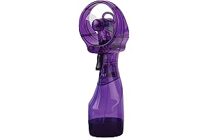 O2COOL Deluxe Handheld Battery Powered Water Misting Fan (Purple)
