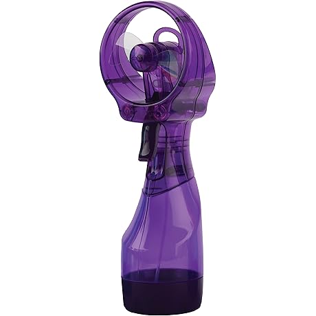 O2COOL Deluxe Handheld Battery Powered Water Misting Fan (Purple)