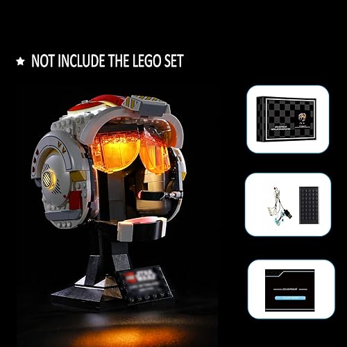 Miniatura 3 de Kit de iluminación de luz LED para Lego 75327 Star Wars Luke Skywalker modelo de bloques de construcción de casco rojo (solo luces, sin juego de