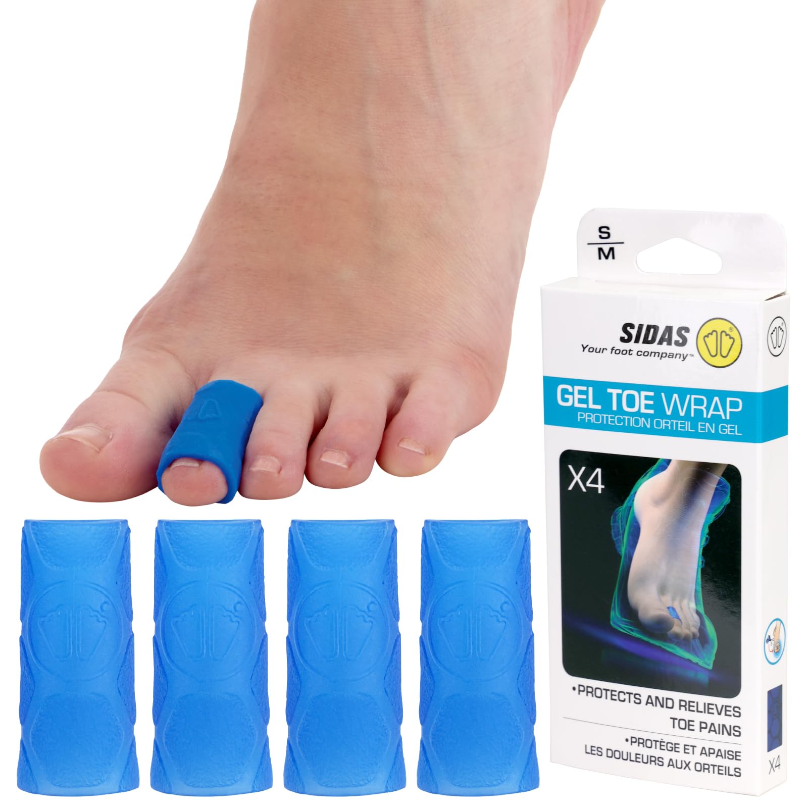 Amazon.co.jp: SIDAS(シダス) フットプロテクタ ジェル トゥ ラップ ×4