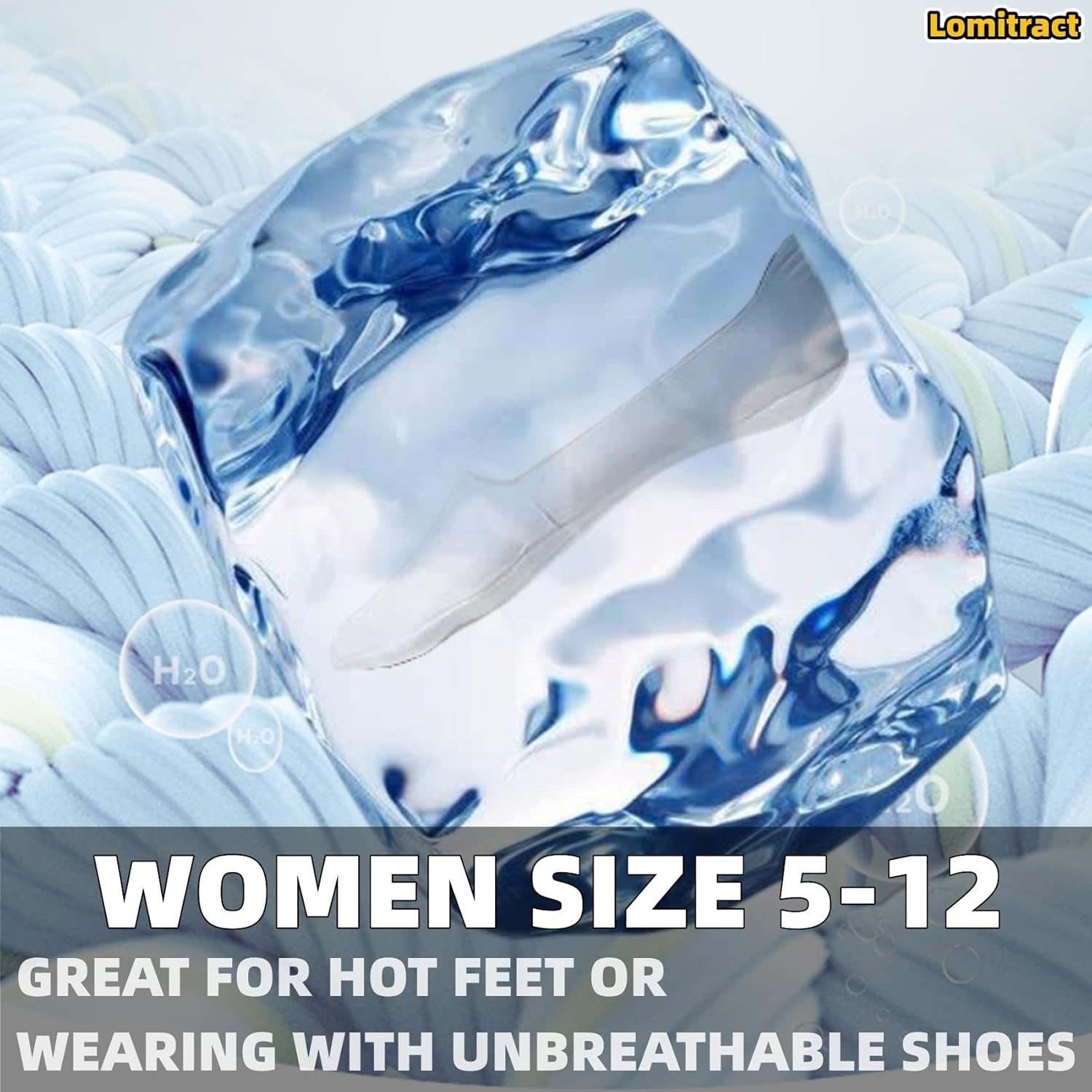 Lomitract Thin No Show Socks (Women 5-12), Made of Ice Silk Surface on the Surface & Cotton on the Bottom - Image 6