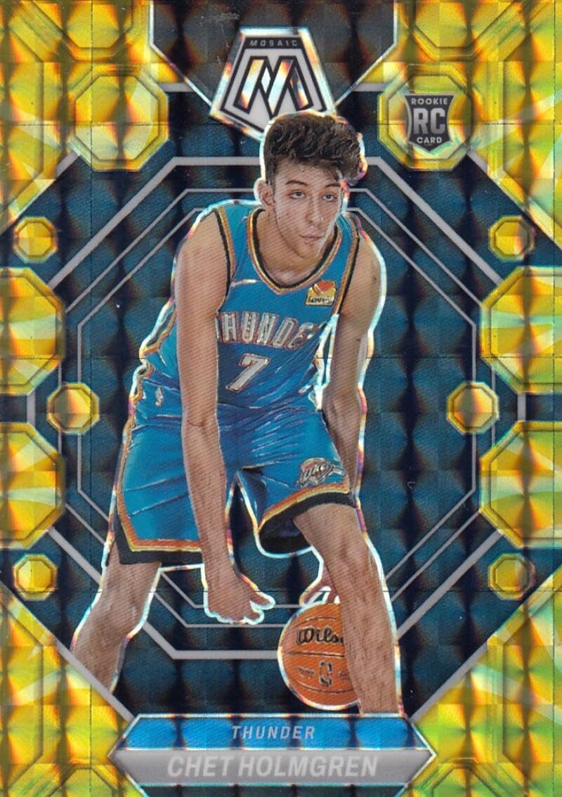Basketball Trading Card 2022-23 Panini Mosaic Reactive Yellow #236 Chet Holmgren NM Near Mint RC Rookie Thunder