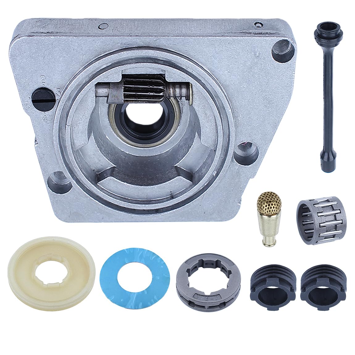 Kit de Engranaje helicoidal de piñón de llanta de engrasador de Bomba de Aceite Compatible para motosierras 61 66 266 XP 268 272 272XP