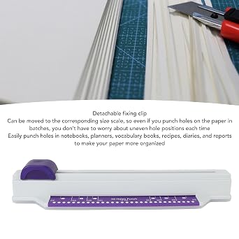 Hand Push Binding Machine, 30 Hole Book Binders Machine A4 Paper Hole Puncher with 4 Loose Leaf Strips for Store Office Paper Notebook Scrapbook