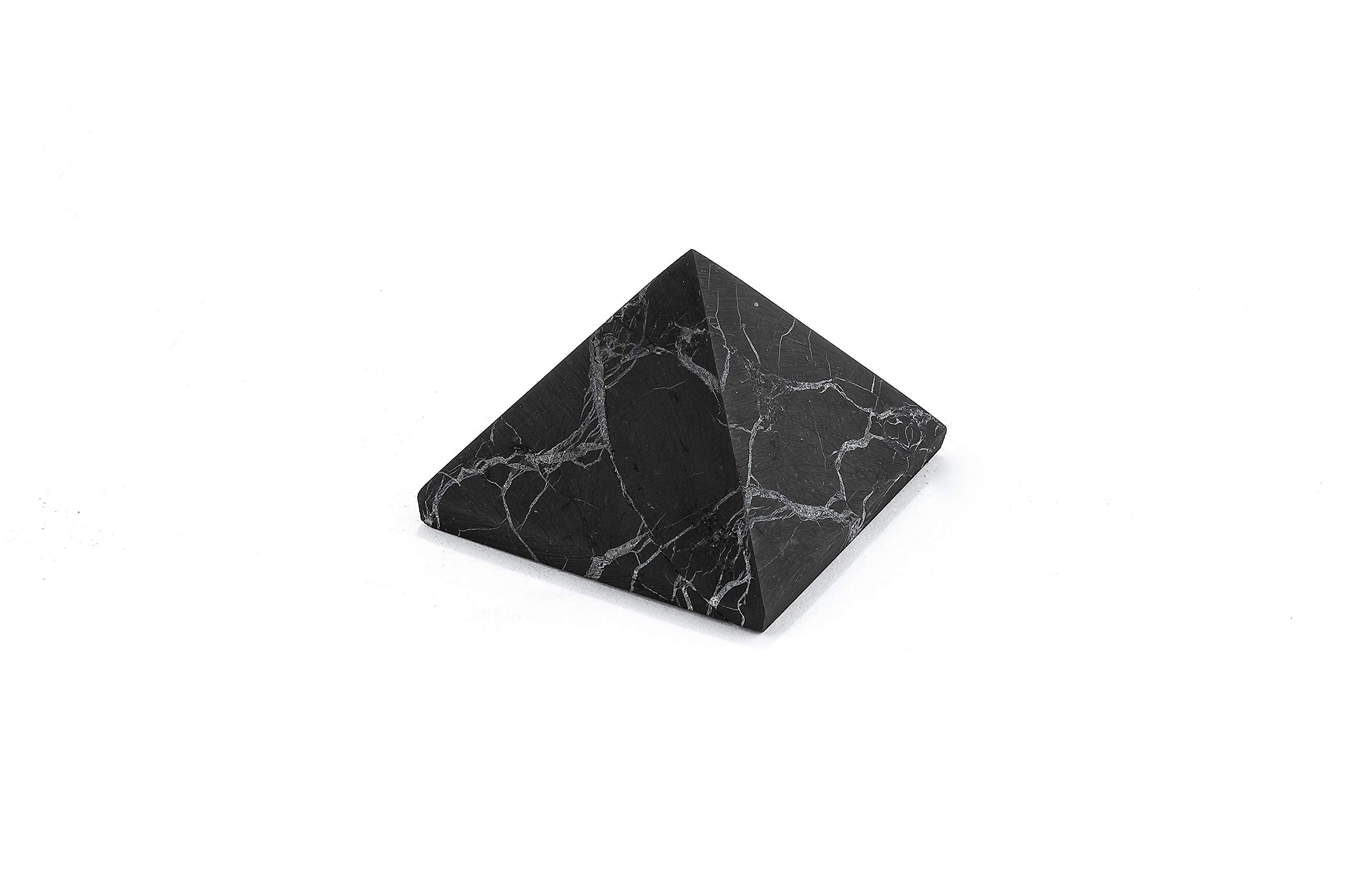 KASHU - Shungite Piramide Non Lucida | Pietra preziosa e curativa originaria della Carelia - Protezione Radiazioni Cellulare e EMF - 10 x 4 cm