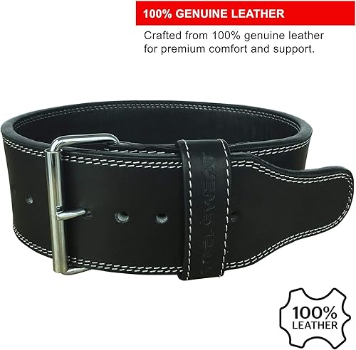 Miniatura 3 de Steel Sweat Cinturón de levantamiento de pesas para levantamiento de pesas, 4 pulgadas de ancho por 0.394 in de grosor, cinturón de levantamiento de