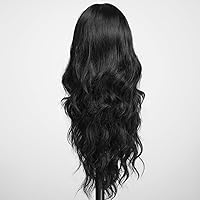 Vista 69 de HAIRCUBE Peluca de color marrón a rubio con flequillo para mujer, peluca de cabello largo ondulado marrón y rubio, pelucas sintéticas rizadas