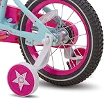 JOYSTAR Paris Girls Bike for for Toddlers and Kids 3-8 Years Old, 14 16 18 Inch Kids Bike with Training Wheels, Adjustable Seat and Basket, Children Bicycles