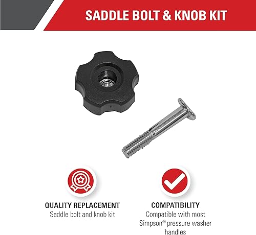 Miniatura 2 de Simpson Cleaning 7107941 - Kit de reparación de perno de sillín y perilla de repuesto para manijas de lavadoras a presión a gas, color negro