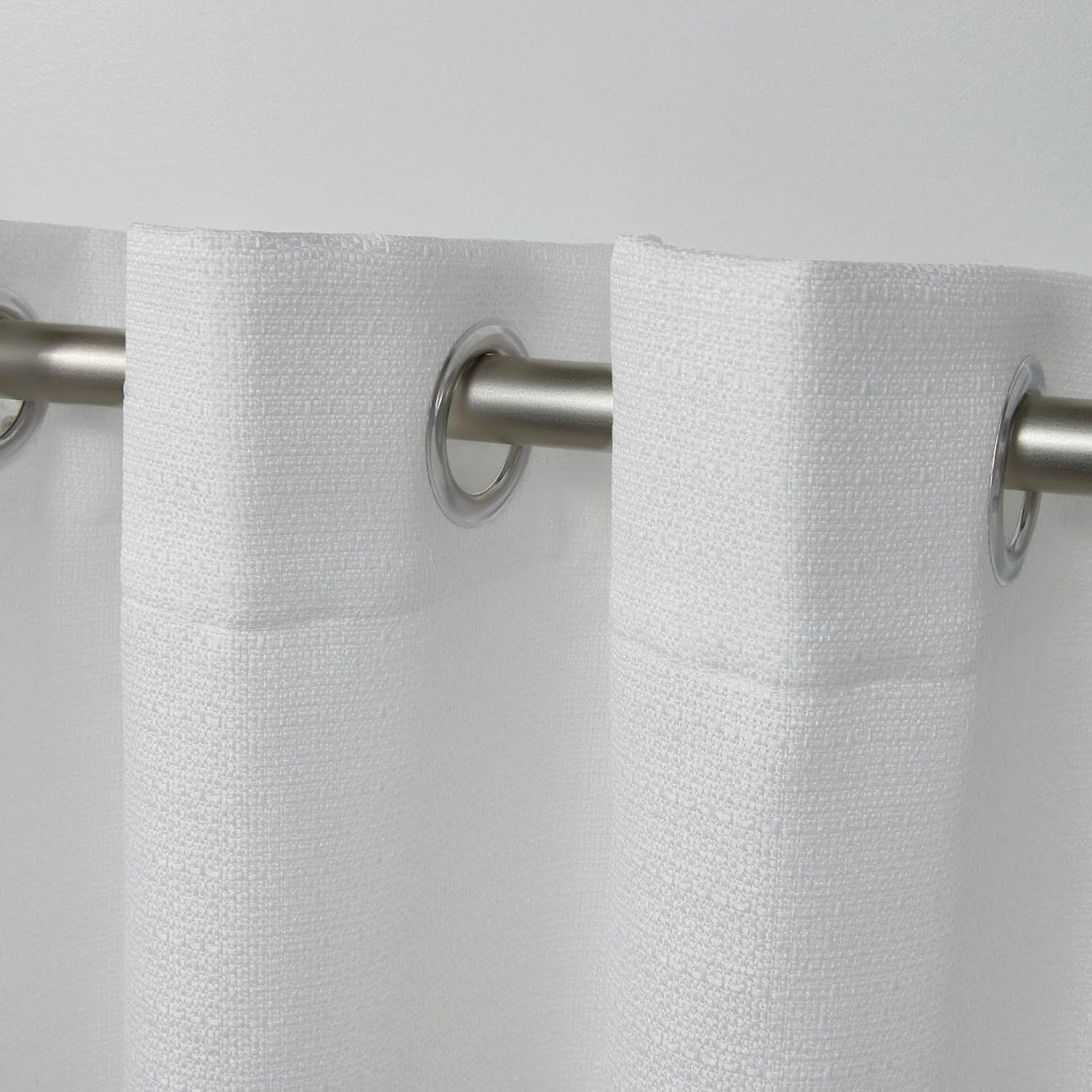 EXCLUSIVE HOME Aztec Indoor/Outdoor Grommet Top Curtain Panel Pair, 54"x84", White