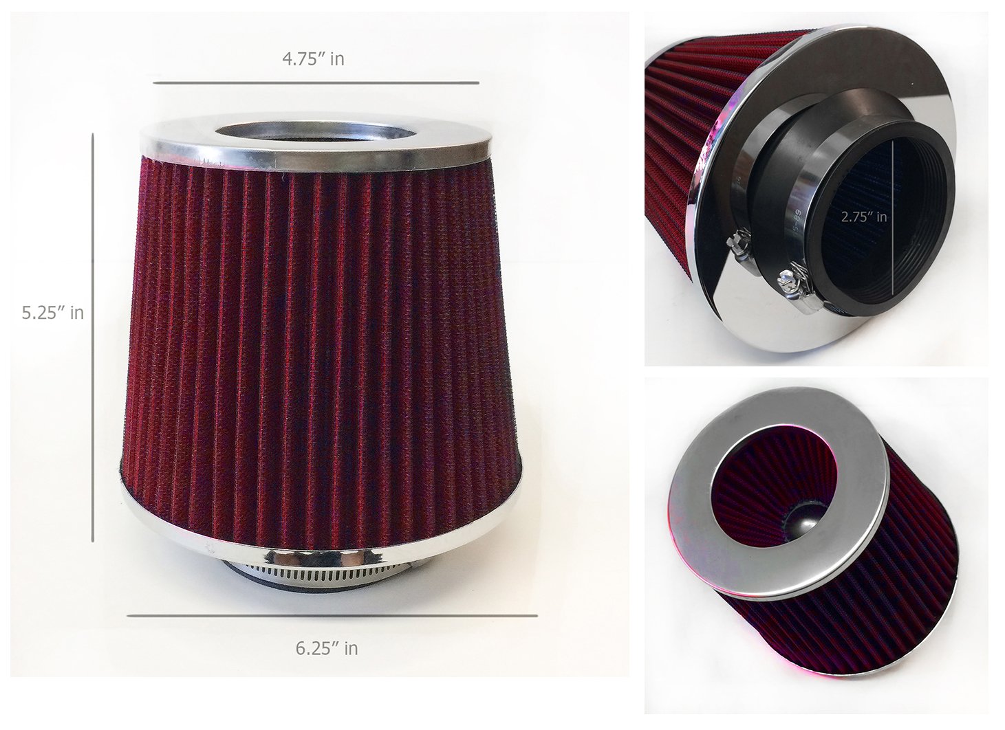 Universal 70mm Short / Cold Air Intake Dry Filter Bypass Valve Blue