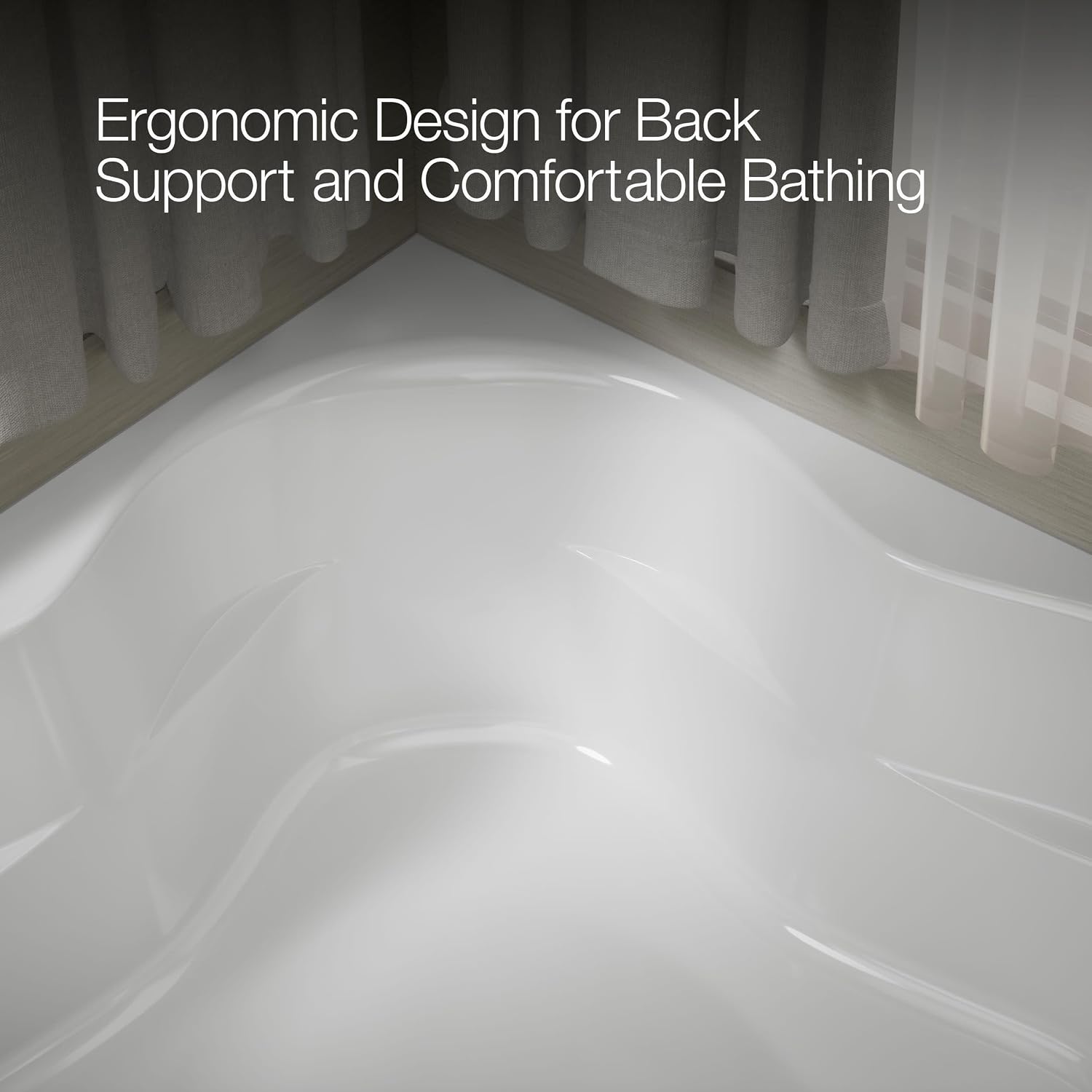 Kohler 1161-LA-0 Tercet® 60" x 60" corner bath, White