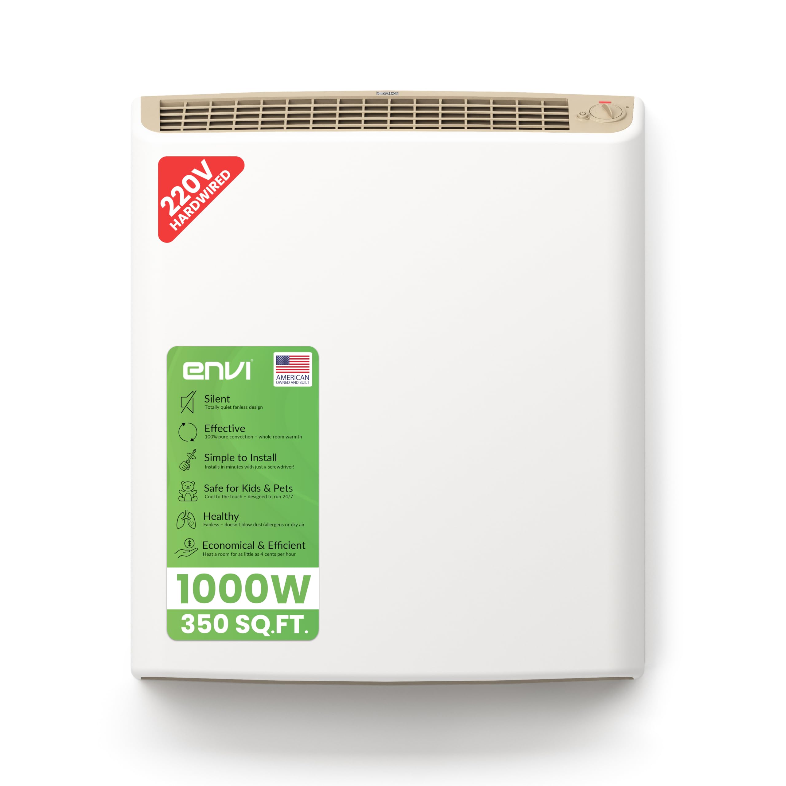 EnviMAX 220 Volt Hardwired Electric Panel Wall Heater