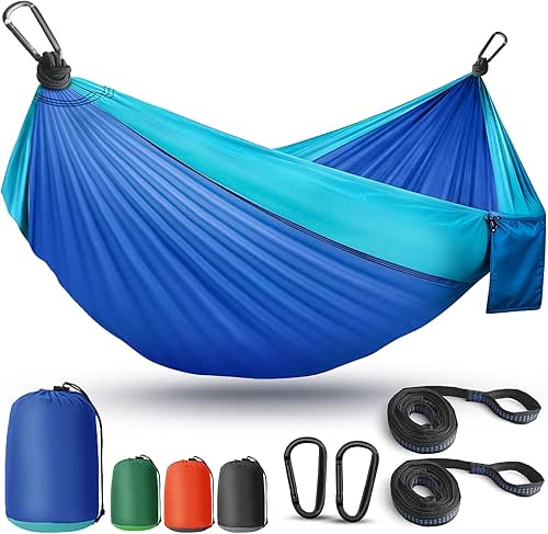 Camping Hammock Lightweight, Portable Hammocks Parachute Hammock with Two Tree
