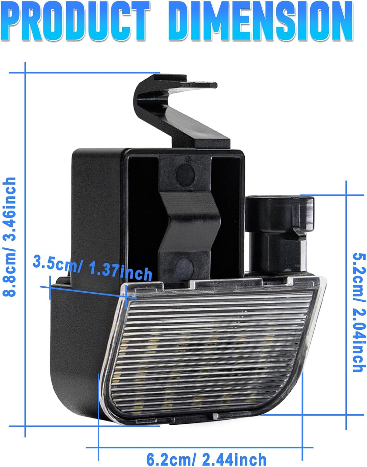 TOP-MAX LED Underhood Work Light Assembly Compatible with Chevy Silverado 1500 Suburban Tahoe GMC Envoy Sierra 1500 Yukon Buick Century Regal Cadillac Escalade, 18-SMD 6000K Bright White Hood Lamp