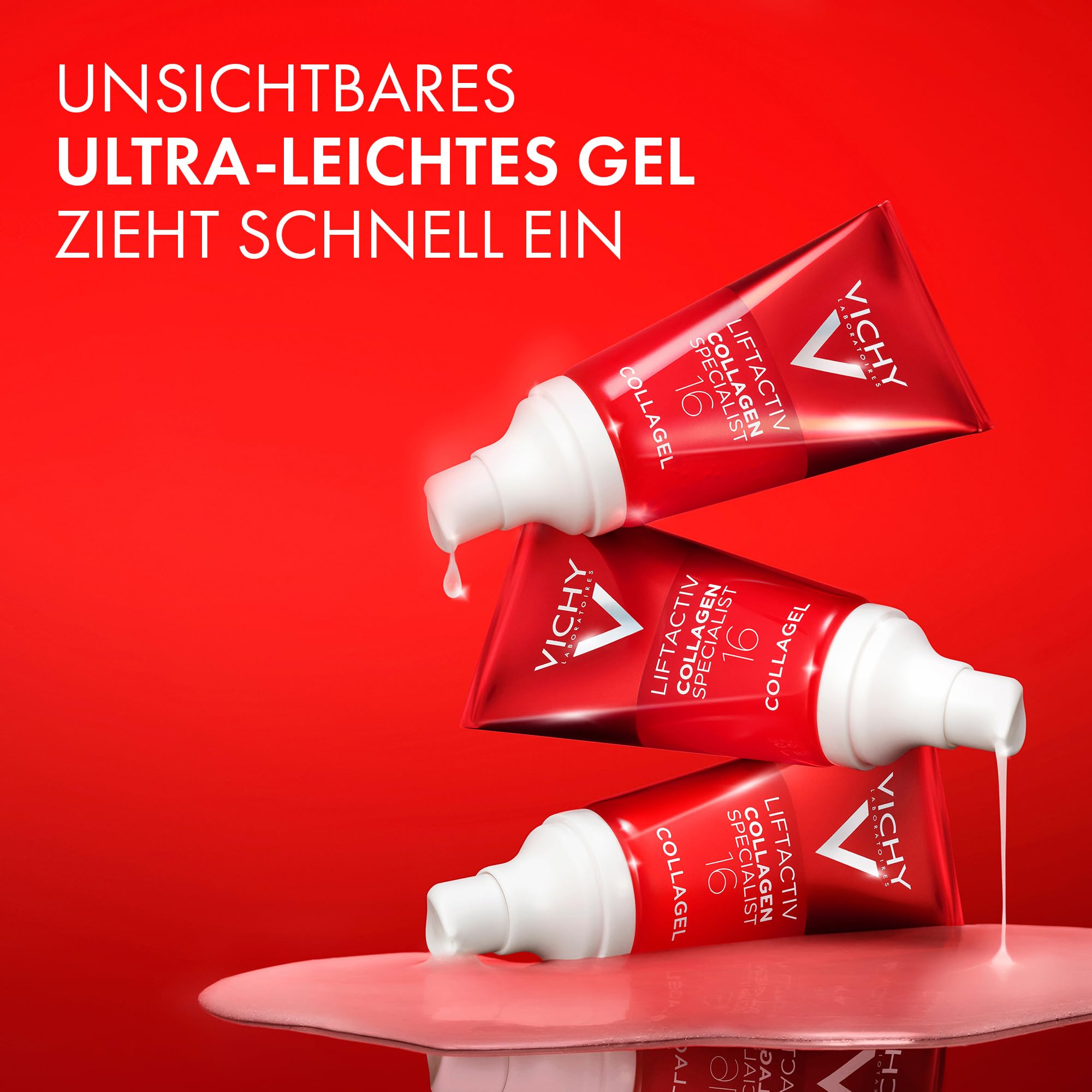 Vichy Liftactiv Hydratisierendes und aufbauendes Kollagen-16-Gel mit Co-Bonding-Technologie für Männer und Frauen, 50 ml