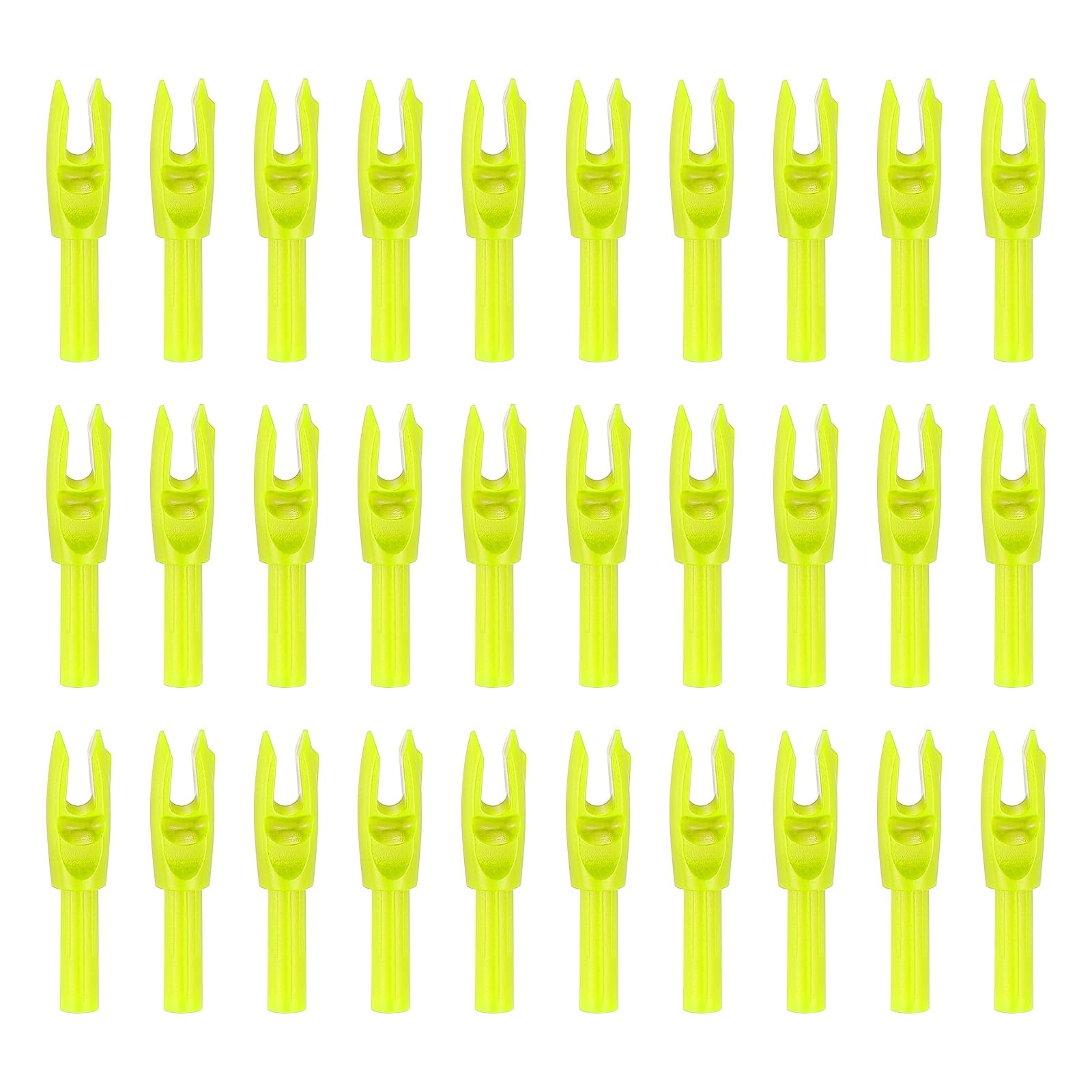 PATIKIL Archery Arrows Nocks 4.2mm, 30 Pack Plastic Insert Arrow Nock Replacement Arrow Tails for Hunting Shooting Compound Recurve Bow, Yellow