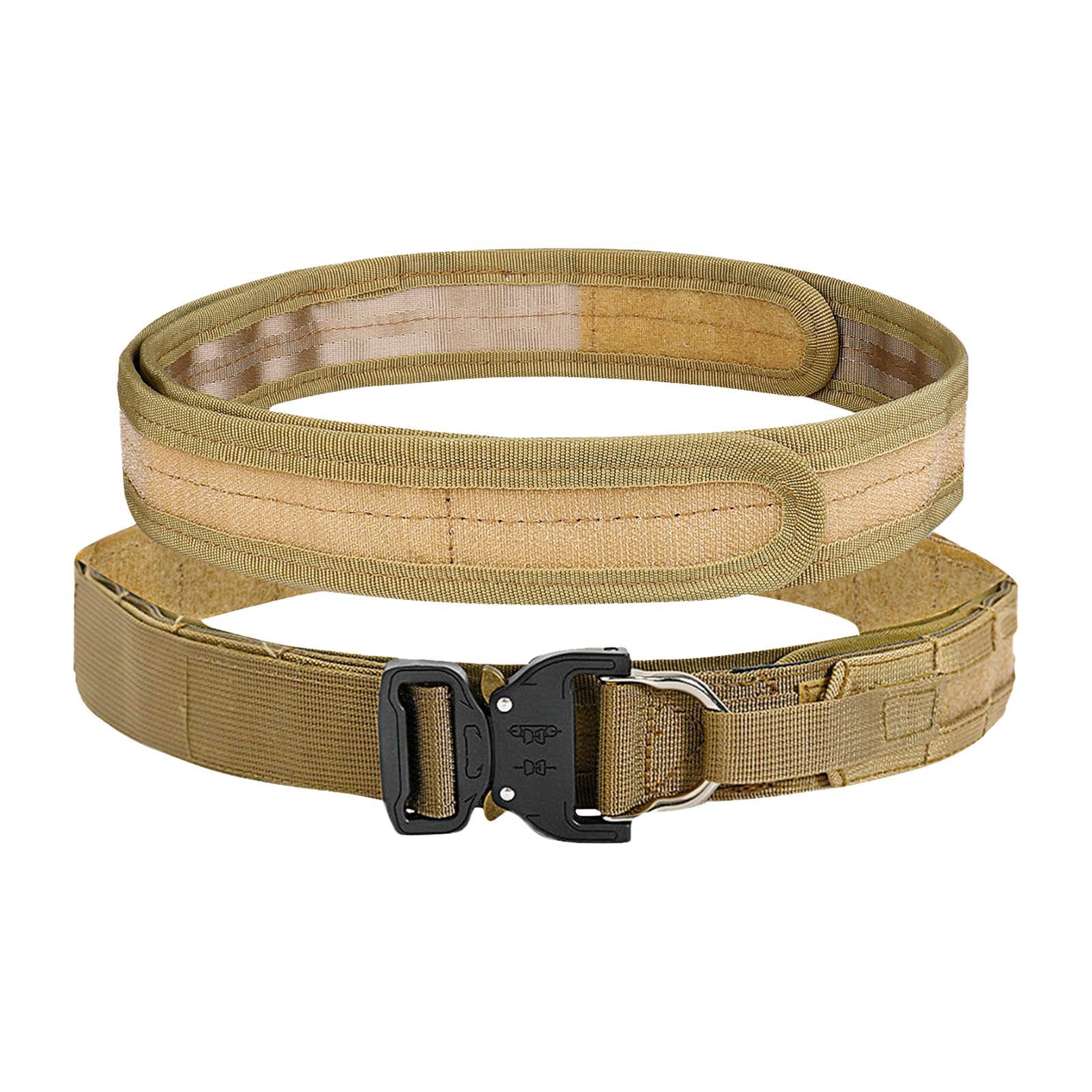 LJSQ Tactical Gun Belt,Quick Release Gun Belts for Men and Women,Tactical Heavy Duty Battle Belt with Anti-Slip Pad,Tactical Holster Belt?khaki?