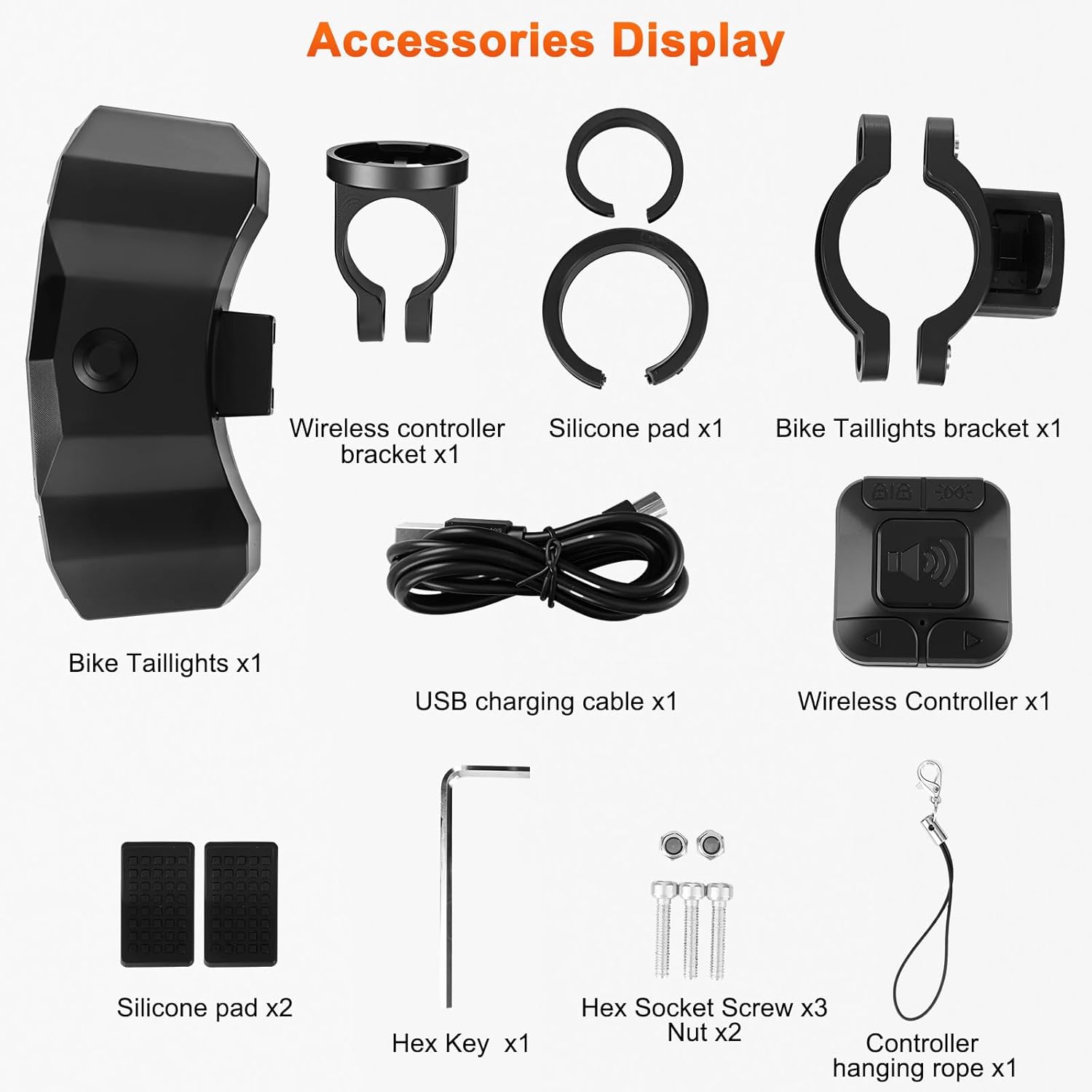 Smart Bike Tail Lights with Turn Light Waterproof IP65 luz para Bicicleta USB Rechargeable Ultra Bright Safety Warning Anti Theft Alarms Cycling Taillight Bike Taillights