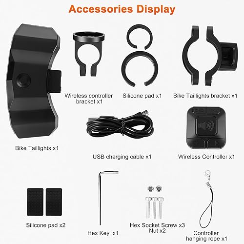 Miniatura 5 de Luces traseras de bicicleta inteligentes con luz de giro impermeable IP65 luz para bicicleta recargable USB ultra brillante advertencia de seguridad