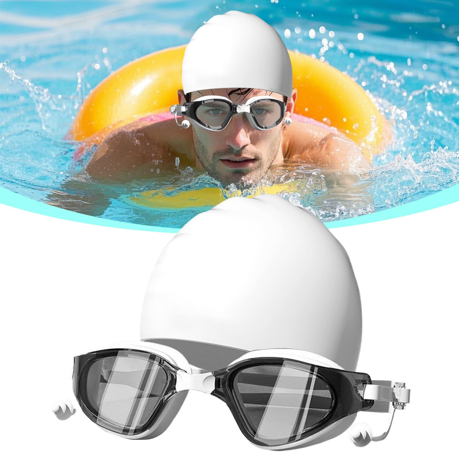 Générique Occhiali da nuoto, protezione UV anti-appannamento, occhiali da nuoto per adulti, unisex, per uomini, ragazzi, ragazze, giovani, ragazzi, marito, figlio, figlia, famiglia e amici